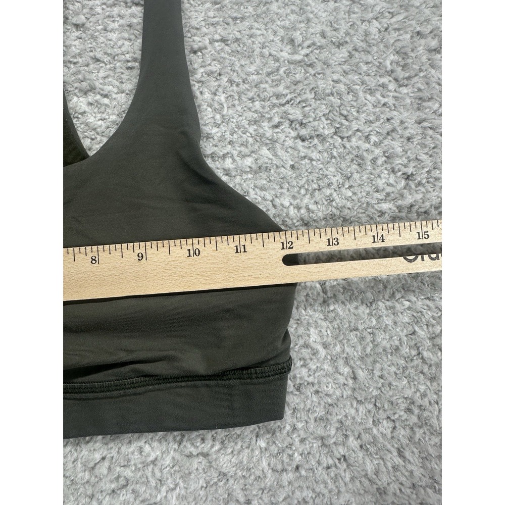 Lululemon Invigorate Bra Size 4 Army Green Mesh Racerback Sports Bra Padded - Picture 6 of 7